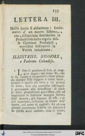 Lettera III.