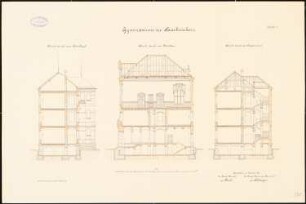Gymnasium, Saarbrücken Klassenhaus: Querschnitte 1:100