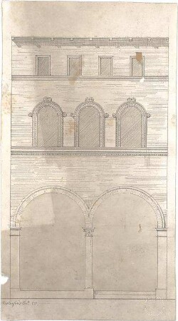 Stegmann, Carl von; Italien; Österreich; Bauaufnahmen, Ornamentstudien - Gebäude in Bologna (Detail)