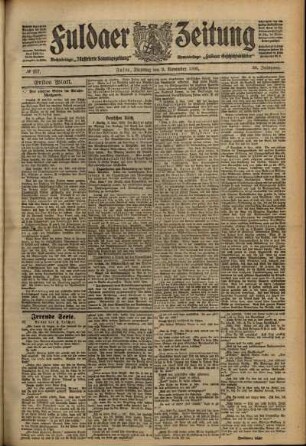 Erste Ausgabe vom Dienstag, den 09. November 1909.