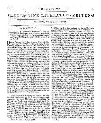 Tiedemann, D.: Geist der spekulativen Philosophie. Bd. 5. Marburg: Neue akad. Buchhandlung 1796