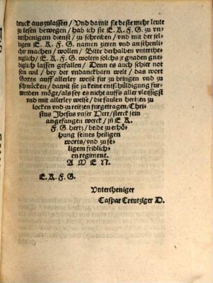 Das XV. Capitel der Ersten Epistel. S. Pauli An die Corinther : Von der Aufferstehung der todten