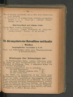III. Stromgebiete der Nebenflüsse und Kanäle