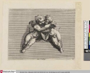 [Zwei Amoretten, sich umarmend; Deux Amours s'embressant]