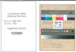 Entnazifizierung Heinrich Ingenhorst , geb. 26.05.1895 (Angestellter)