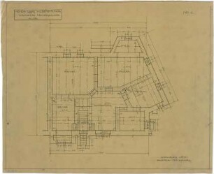 Billing, Hermann; Karlsruhe, Maximilianstr. 10 / Weberstr. 7; Doppelhaus Lang - Stober - Haushälfte Lang (Grundriss Keller)