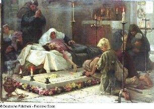Wallfahrer am Grabe der heiligen Elisabeth