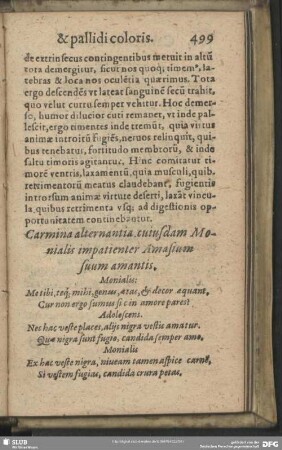Carmina alternantia cuiusdam Monialis impatienter Amasium suum amantis