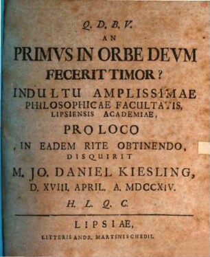 An primus in orbe Deum fecerit timor ?