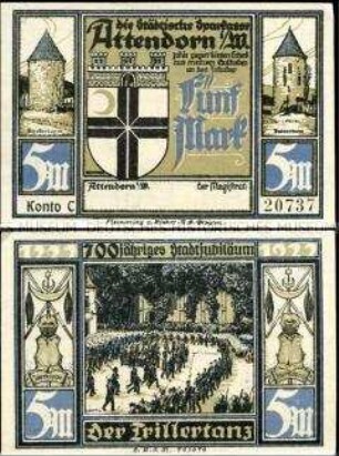 Attendorn, Notgeldserie, 5 Mark
