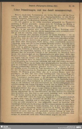 Ueber Prämiirungen, und was damit zusammenhängt