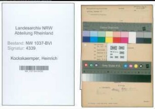 Entnazifizierung Heinrich Kockskaemper , geb. 19.02.1889 (Postsekretaer)