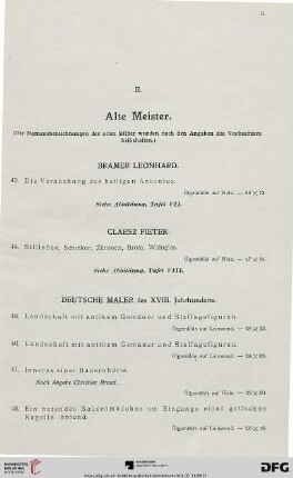 II. Alte Meister (Nr. 43-68)