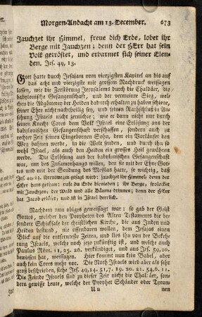 673-684, Morgen-Andacht am 13. December. - Abend-Andacht am 15. December.