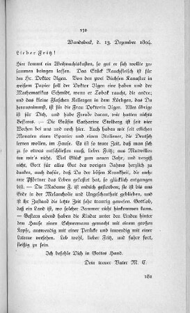 130 Wandsbeck, d. 13. Dezember 1804.