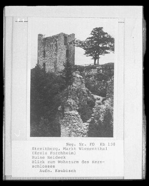 Streitberg. Ruine Neideck. Blick zum Wohnturm der Kernburg