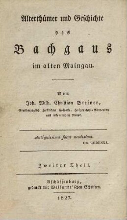 Alterthümer und Geschichte des Bachgaus im alten Maingau, 2. Geschichte der Städte Umstadt und Babenhausen, ihrer ehemaligen Cent und Amtszugehörungen
