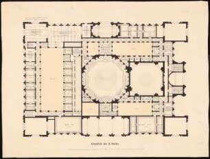Reichstag, Berlin Zweiter Wettbewerb: Grundriss des II. Stocks 1:100