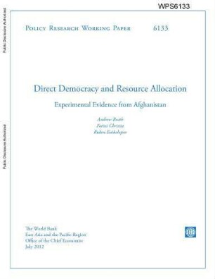 Direct democracy and resource allocation : experimental evidence from Afghanistan