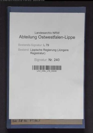 Neuordnung der Regierungs-Registratur