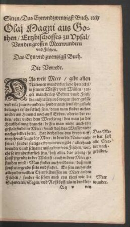 Olai Magni ... Von den grossen Meerwundern und Fischen. Das Eyn und zwentzigst Buch.