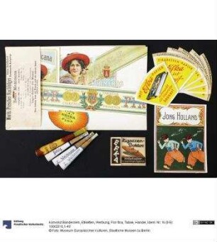 Konvolut Banderolen, Etiketten, Werbung, Flor fina, Tabak, Handel
