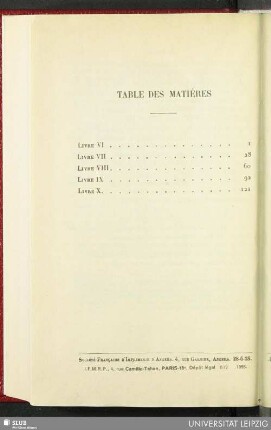 Table de matières