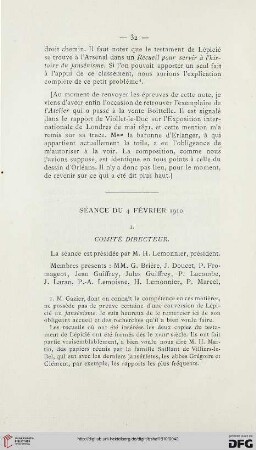 Séance du 4 février 1910