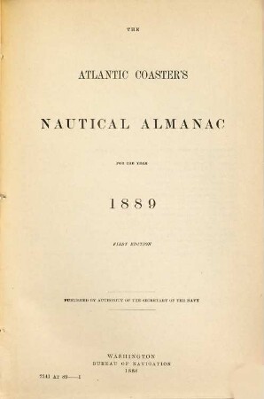 The Atlantic coaster's nautical almanac. 1889