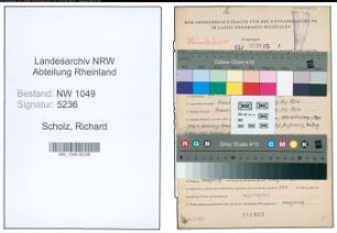 Entnazifizierung Richard Scholz , geb. 26.04.1913 (Lehrer)