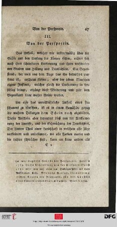 III. Von der Perspectiv