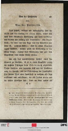 III. Von der Perspectiv