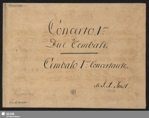 Concerto I: Cembalo I. concertante.