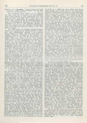 489-491 [Rezension] Rahlfs, Alfred, Septuaginta. Societatis Scientiarum Gottingensis auctoritate. I: Genesis