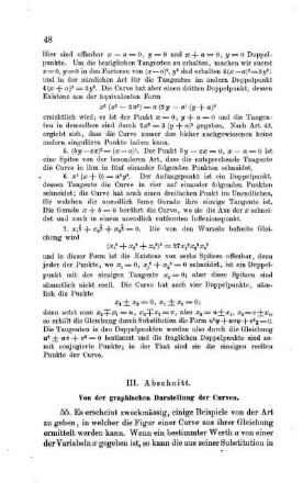 III. Abschnitt. Von der graphischen Darstellung der Curven.