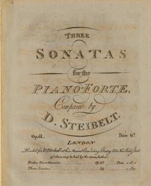 Three sonatas for the piano-forte : op. 51