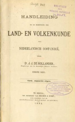 Deel 1: Handleiding bij de beoefening der land- en volkenkunde van Nederlandsch Oost-Indië