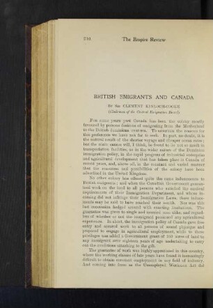 British Emigrants and Canada