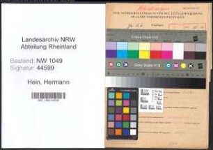 Entnazifizierung Hermann Hein , geb. 02.11.1902 (Landwirt)