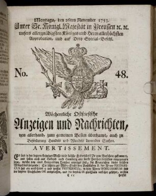 No. 48. Montags, den 26ten November, 1753.