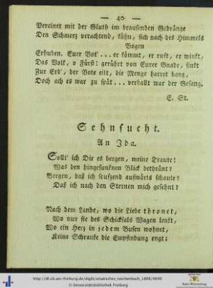 Sehnsucht.