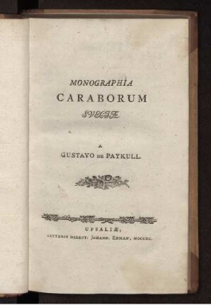 Monographia Caraborum Sueciae