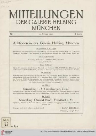 2: Mitteilungen der Galerie Helbing, München