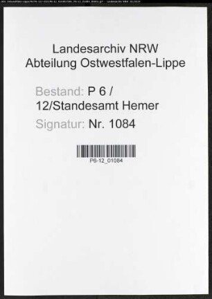 Sterberegister Standesamt Hemer