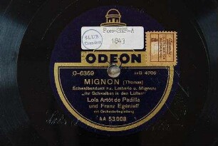 Mignon : Schwalbenduett zw. Lothario u. Mignon: "Ihr Schwalben in den Lüften" / (Thomas)