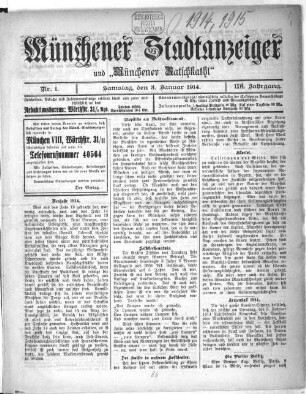 Münchener Stadtanzeiger. 1914 = Jg. 26
