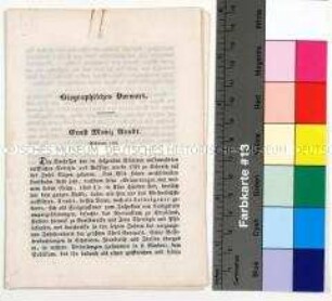 Kurzbiographie über den Schriftsteller und Historiker Ernst Moritz Arndt
