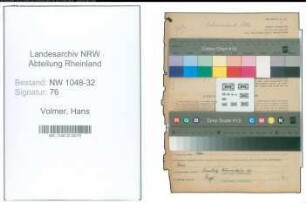 Entnazifizierung Hans Volmer , geb. 20.04.1891 (Beamter)