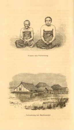 Frauen aus Palembang. - Palembang bei Hochwasser