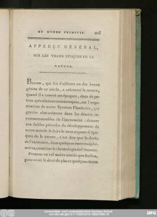 Apperçu Général, Sur Les Vraies Époques De La Nature.